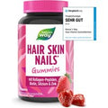 Hair Skin Nails Gummies I 4in1 mit 2500 µg Biotin, Zink, Kollagen, Silizium I Erdbeer-Geschmack I ohne Gelatine I 60 Stk