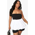 Top Plus Palabra De Honor De Tela Mixta, Blanco
