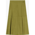 Jupe midi taille haute effet suede