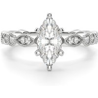 Anillo de Compromiso Corte Marquesa 0.75 ct Infinite Love Diamante de Laboratorio Platino 950