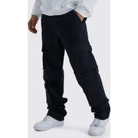 Vaqueros Tall Holgados Desteñidos Con Multibolsillos Cargo, Negro