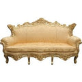 Casa Padrino Barock Sofa Master Gold Flowers Muster / Gold - Wohnzimmer Couch MÃ¶bel Lounge