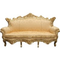 Casa Padrino Barock Sofa Master Gold Flowers Muster / Gold - Wohnzimmer Couch MÃ¶bel Lounge