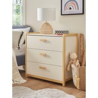 Pixie Solid Pine 3 Drawer Chest White & Pine Kids Bedroom Furniture
