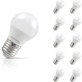 10-Pack Crompton Golfball LED Light Bulbs E27 4.2W (40W Eqv) Warm White Opal Round Screw Frosted