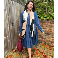 Chambray Tiered Denim Midi Dress  Size 10