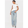Vintage Light Wash Diamante Front Straight Leg Jeans