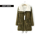 Black Women's Longline Parka Jacket - Fleece-Lined, Faux Fur Hood, 7 Colours | Wowcher