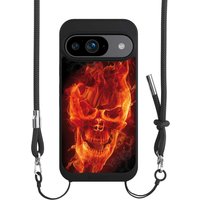 Google Pixel 9 Handy NIVOpure black Handyhülle Hülle NIVOpure Case Schwarz Skull Totenkopf Fire