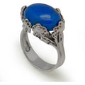 Vintage 5.19ct Natural Lapis Stone Sterling Silver Peace Lake Ring