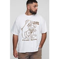 Plus Oversized Teddy Swims Puppet Print T-Shirt, Blanco