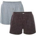 Boris Organic Cotton Boxer Shorts - Grey & Burgundy - Pack of 2