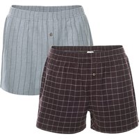 Boris Organic Cotton Boxer Shorts - Grey & Burgundy - Pack of 2