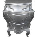 Casa Padrino Barock Kommode Silber B68 H79.5 cm - Handgefertigte MÃ¶bel
