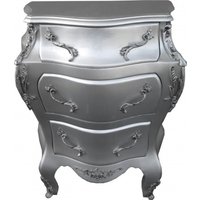 Casa Padrino Barock Kommode Silber B68 H79.5 cm - Handgefertigte MÃ¶bel
