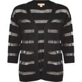 Cardigans Plum Tree Taylor black sheer striped cardigan / 14 - Tokyo Laundry