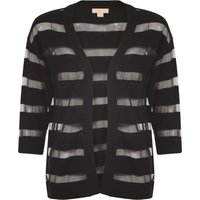 Cardigans Plum Tree Taylor black sheer striped cardigan / 14 - Tokyo Laundry