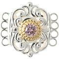 Schließe für Kropfkette 925 Silber Trachtenschmuck pink