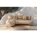 Kiki Beige 3-Seater Organic Garden Chaise Sofa