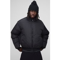 Regular Fit Mono Padded Ma1 Bomber Jacket, Negro