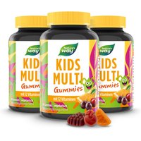 Kids Multi Gummies I Multivitamin für Kinder ab 4 Jahren I 14 Nährstoffe I Orangen-, Trauben-, Kirsch-Geschmack I 60 Stk