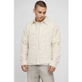 Regular Textured Boucle Overshirt, Cream