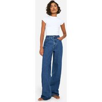 Vaqueros Tall Básicos De Tiro Alto Y Pernera Ancha, Azul