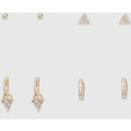 Stud & Hoop Earrings 4 Pack, Metallics