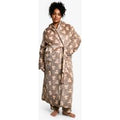 Bata Plus Maxi De Forro Polar Con Estampado De Oso, Brown