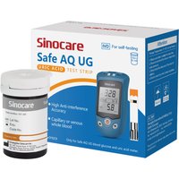 Strisce reattive Sinocare Safe AQ UG con lancette libere | Acido urico | 50