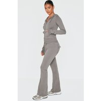 Charcoal Low Rise Skinny Flare Trousers