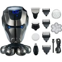 7D Rechargeable Waterproof Men's Electric Shaver & Beard Trimmer Kit - Wet/Dry, Cordless, Multi-Head | Wowcher