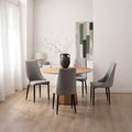 Set 4 sedie imbottite grigio con gamba nera Agnes