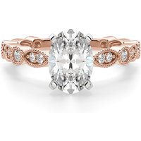 Anillo de Compromiso Corte Ovalado 1.75 ct Infinite Love Diamante de Laboratorio Oro Rosa 585 (14K)