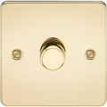KnightsBridge 1G 2-way 10-200W (5-150W LED) Intelligent Flat Plate Dimmer - Polished Brass