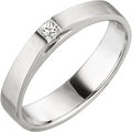 Damen Ring 950 Platin matt 1 Diamant Princess Schliff 0 07 ct. Platinring-56