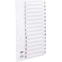 Concord Commercial Index 1-15 Multipunched Mylar-reinforced Tabs