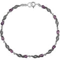 Art Nouveau Style Amethyst & Marcasite Tennis Bracelet