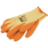 Draper Orange Heavy Duty Latex Coated Work Gloves Yellow / Orange L