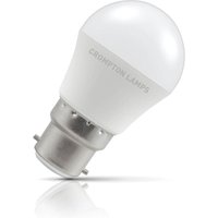 Crompton Golfball LED Light Bulb B22 4.9W (40W Eqv) Daylight Opal Round Bayonet Frosted