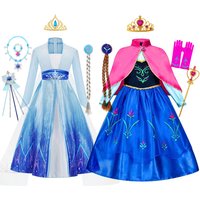 Girls Elsa Dress Halloween Kids Anna Costume Girl Performance Princess Dress Cosplay Dresses