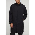 Oversized Fit Single Breasted Nylon Car Coat, Negro
