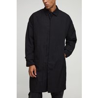 Oversized Fit Single Breasted Nylon Car Coat, Negro