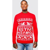 Jersey Navideño Con Eslogan Festive, Rojo