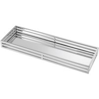 Casa Padrino Luxus Designer Edelstahl Tablett Nickel Finish 60 x 20 x H. 5,5 cm - Luxus Hotel Tablett