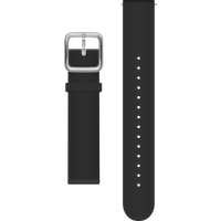 Premium silicone Wristband black 18mm, silver buckle