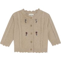Minymo Cardigan Met Ajourpatroon En Geborduurde Bloemetjes - Maat 50