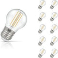 10-Pack Crompton Golfball LED Light Bulbs E27 4.2W (40W Eqv) Dim Warm White Clear Filament Round Screw