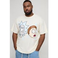 Plus Oversized Rick & Morty Printed License T-Shirt, Cream