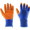 Scan Thermal Waterproof Latex Coated Gloves Blue / Orange M Pack of 1